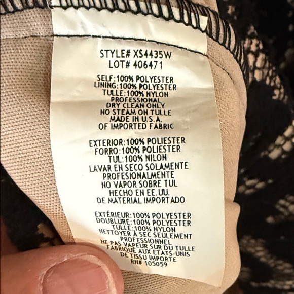 Xscape Black Lace Overlay Midi Dress with Nude Lining - Picture 6 of 6